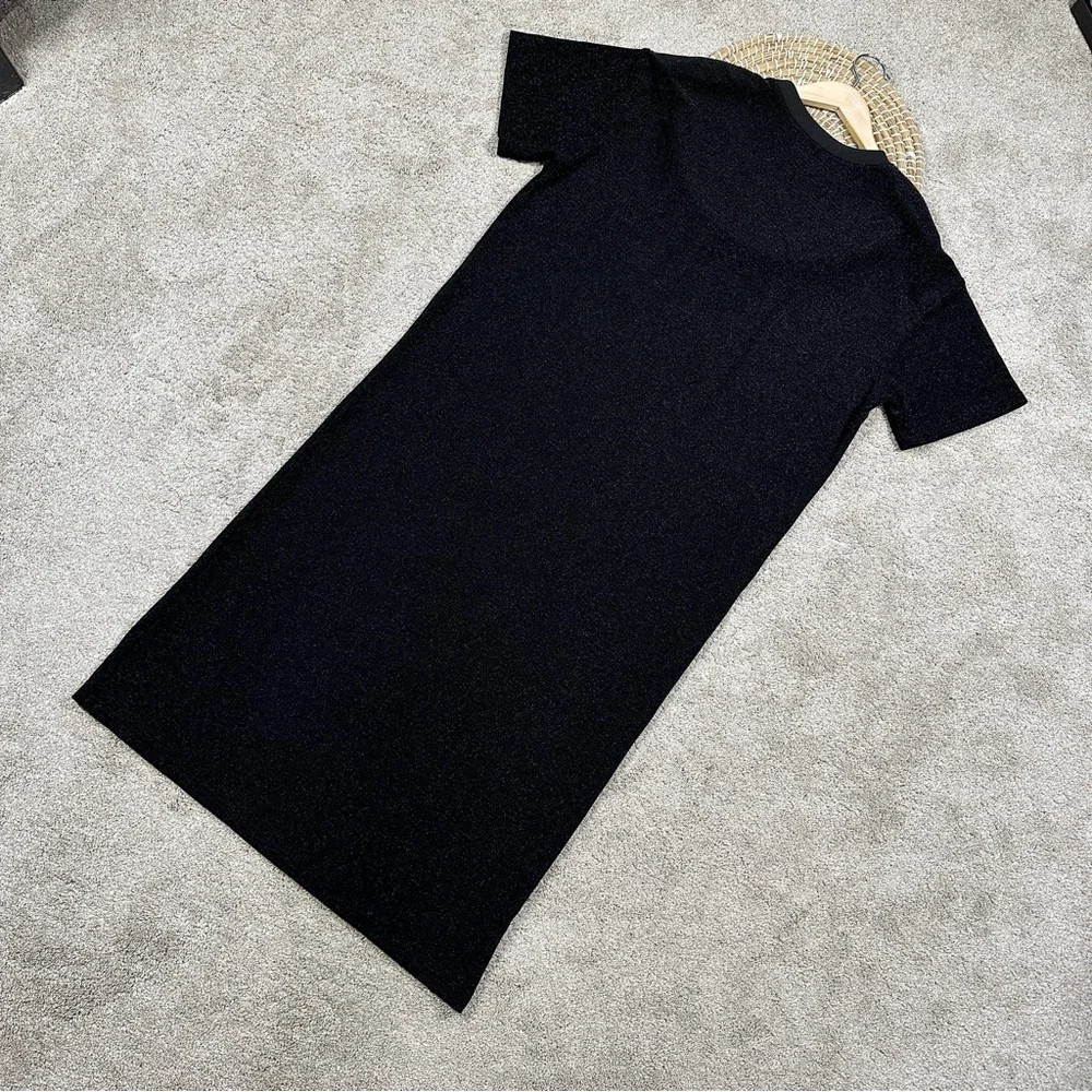 SOLD | Dressed in Lala Casual Luxe Midi Dress in Black Disco Sparkle Boxy S - Picture 9 of 16